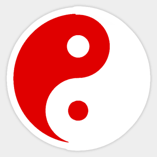 Yin Yang in red and white Sticker